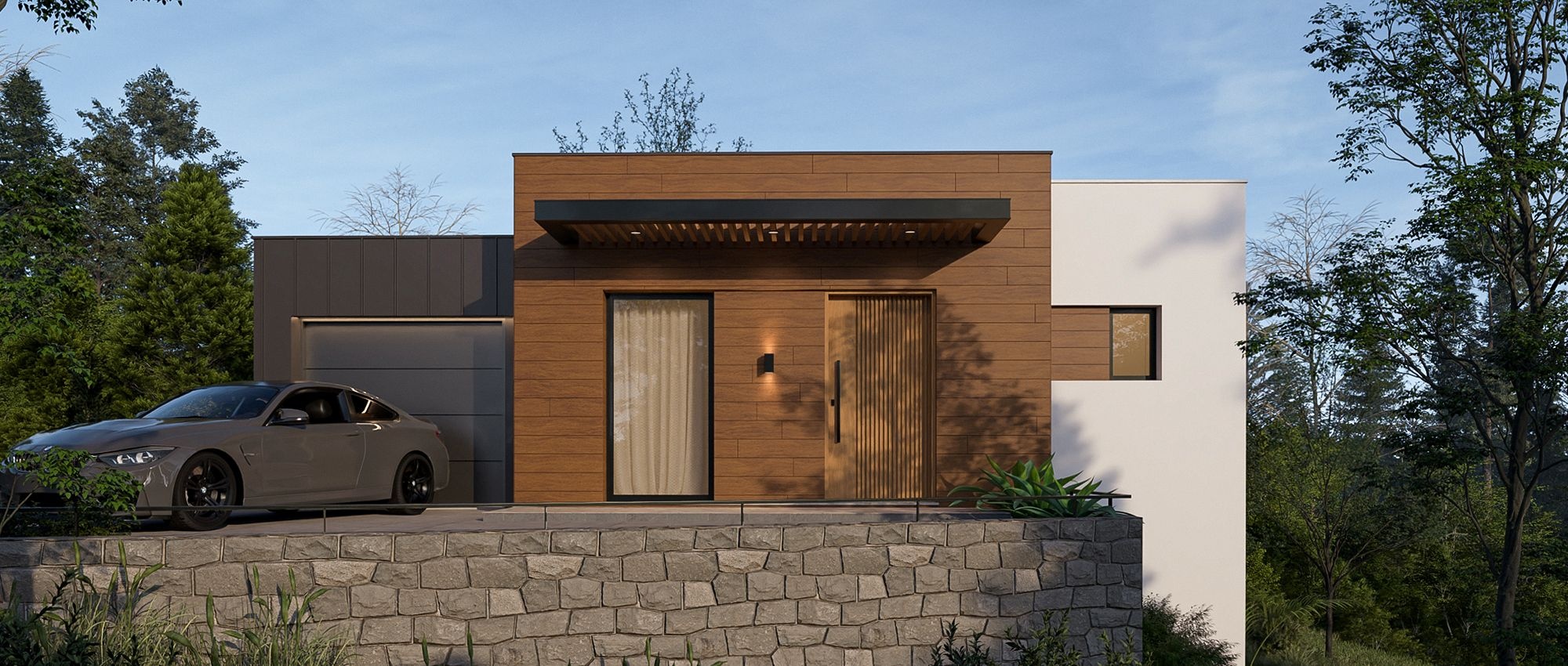 Obiteljska kuća s ravnim krovom – arhitektura s obrnutom funkcionalnom organizacijom